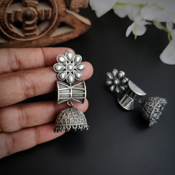 "Shiva" Silver Look Alike Oxidized Earrings