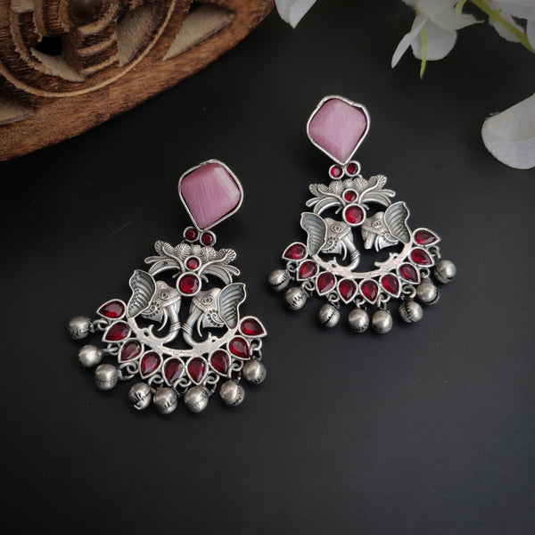 "Ganjan" Silver Look Alike Oxidized Dangler