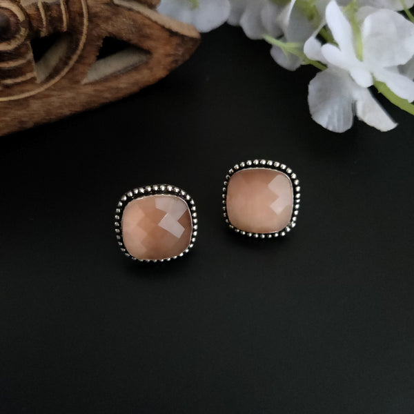 “Vrush” Statement Stone Stud Earrings
