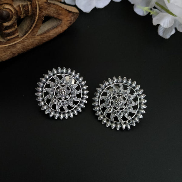 "Rinkal" Silver Look Alike Oxidized Earrings
