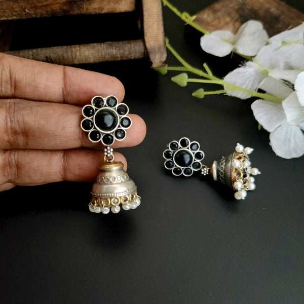 "Mesha" Dual Tone Oxidized Earrings
