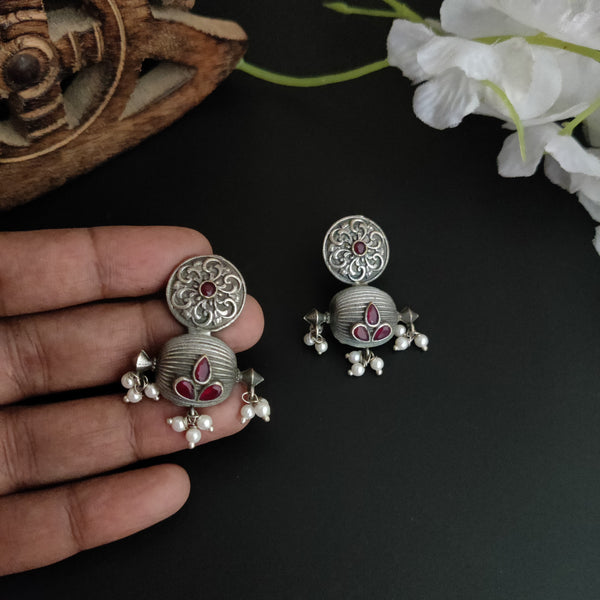 "Gehna" Silver Look Alike Oxidised Earring
