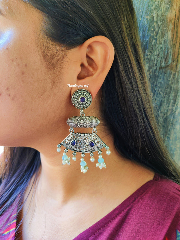 Mansi Silver Look Alike Long Dangler