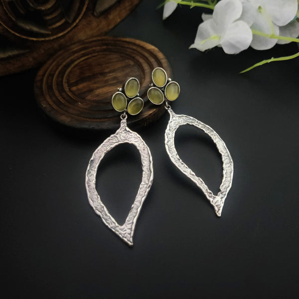 “Priyasi” Silver Toned Handcrafted Brass Earring