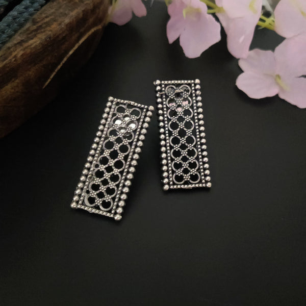 "Kavyani" Silver Look Alike Oxidized Earrings