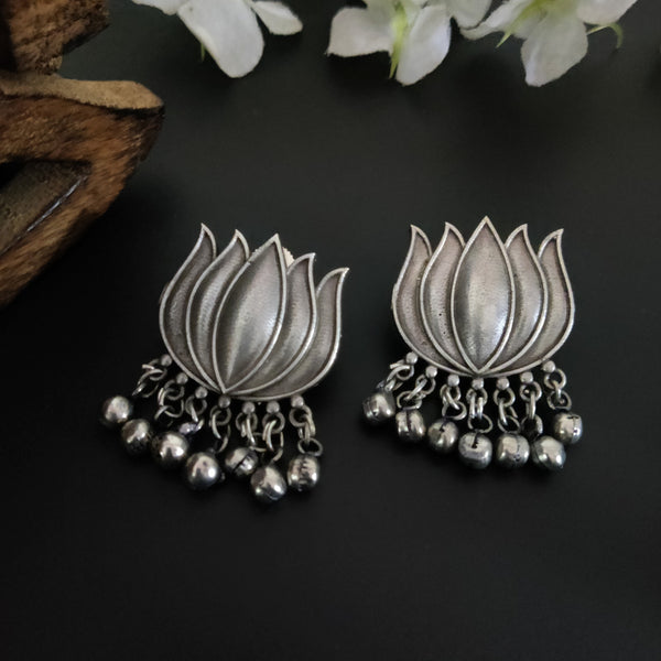 "Kamal" Silver Look Alike Oxidized Earrings