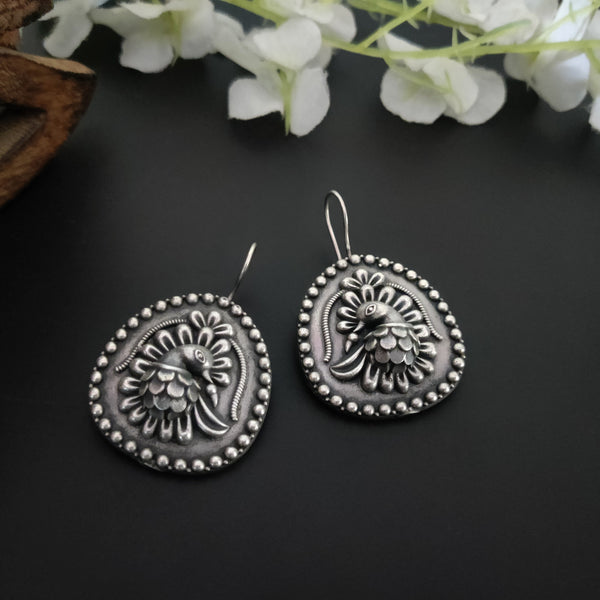 "Esha" Silver Look Alike Oxidized Earrings