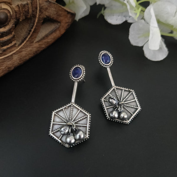 "Juhika" Silver Look Alike Oxidized Earrings