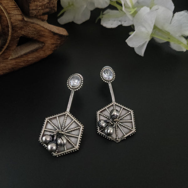 "Juhi" Silver Look Alike Oxidized Earrings