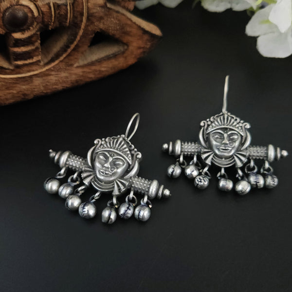 "Devi" Silver Look Alike Oxidized Earrings