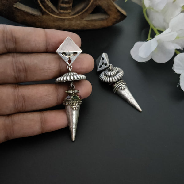 "Chahat" Silver Look Alike Oxidized Earrings