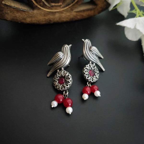 "Kanak" Silver Look Alike Oxidized Earrings