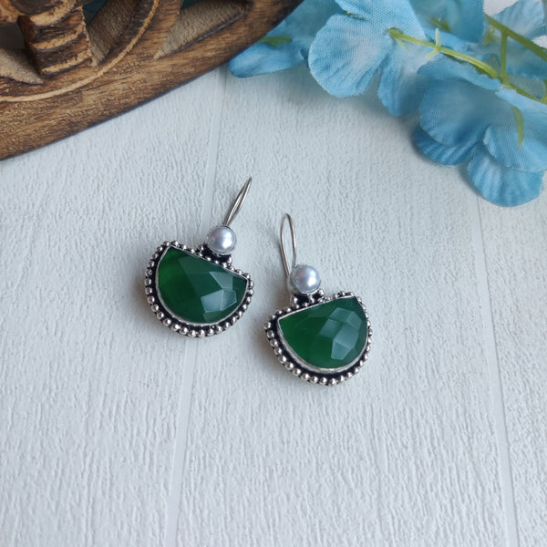 "Celeste" Silver Look Alike Hook Earrings