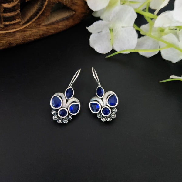 "Naina" Silver Look Alike hook earrings
