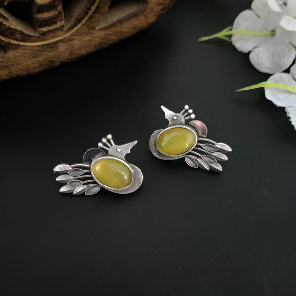 “Bird” Oxidised Brass Studs