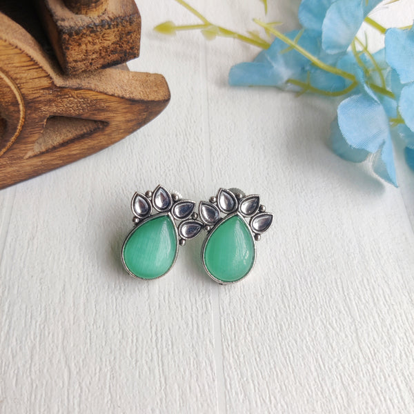 "Mahi" Silver Look Alike Oxidized Earrings