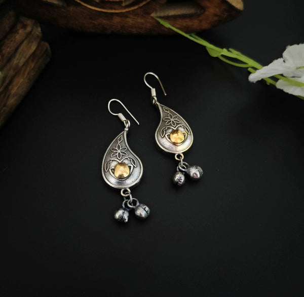 "Simmy" Silver Look Alike Oxidized Earrings