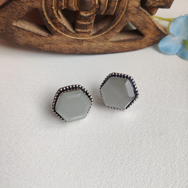 "Elina"Silver Look Alike Oxidised Earrings