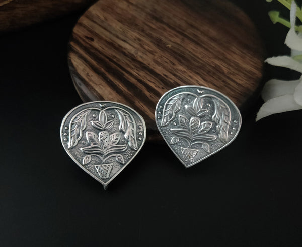 Tribal Silver Lookalike Stud