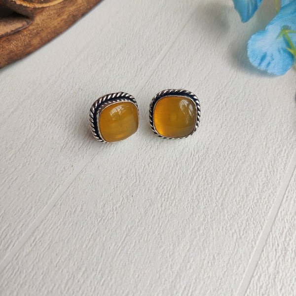"Monalisa" Silver Look Alike Stone Earrings