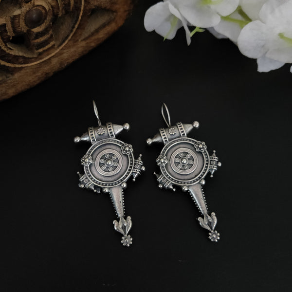 "Kenz" Silver Look Alike Oxidised  Earring