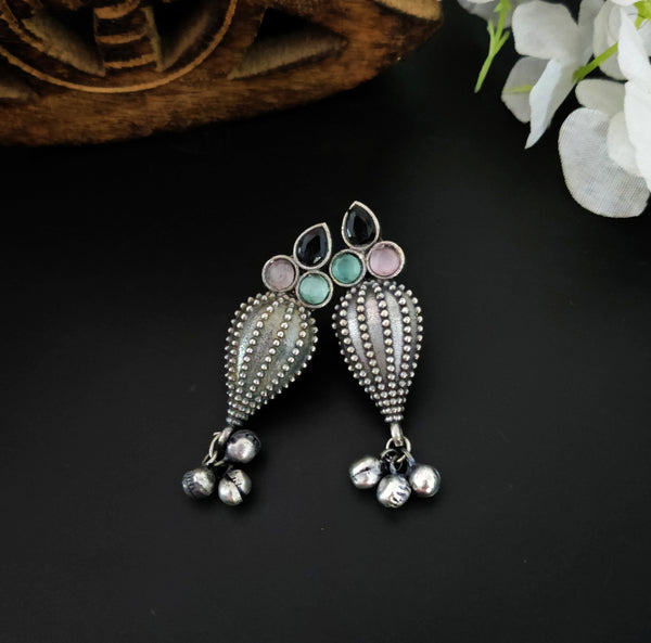 "Shami" Silver Look Alike Oxidised Earring