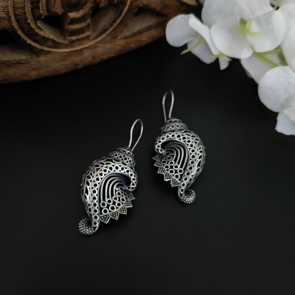 "Samaira" Silver Look Alike Oxidized Earrings