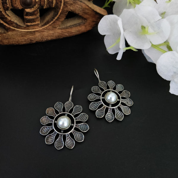 "Tanya" Silver Look Alike Oxidized Earrings