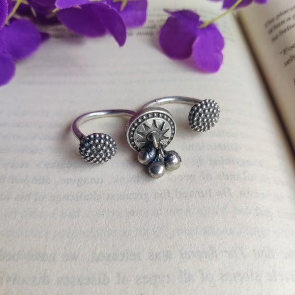 "Meeti" Adjustable Oxidized Silver Brass Rings