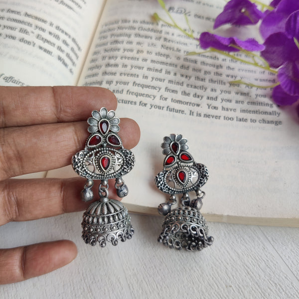 "Bhadra" Silver Look Alike Oxidized Earrings