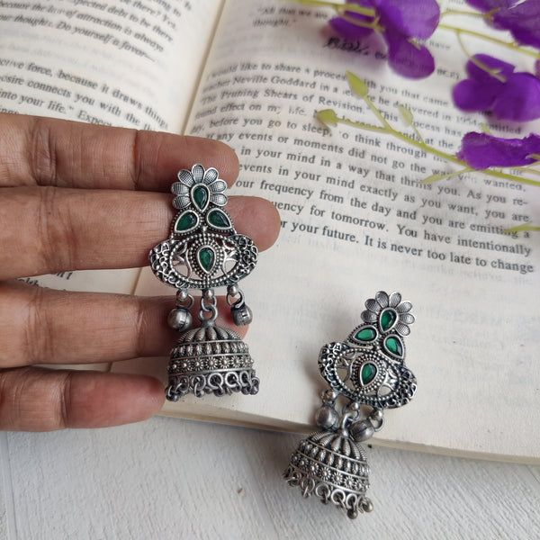 "Bhadra" Silver Look Alike Oxidized Earrings