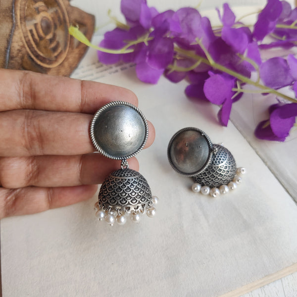 "Juhi" Silver Look Alike Oxidized Earrings