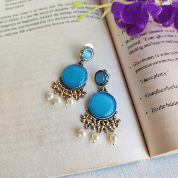 "Eva" Silver Look Alike Oxidized Earrings