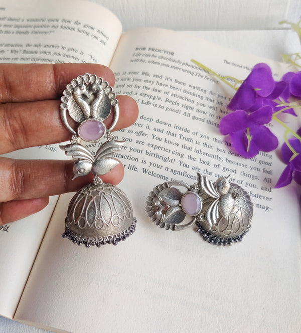 "Ketaki" Silver Look Alike Stone Earrings