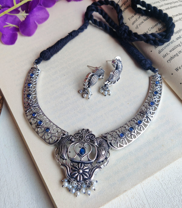 "Vidya" Oxidized Necklace