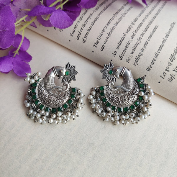 "Mrinal" Silver Look Alike Stone Earrings