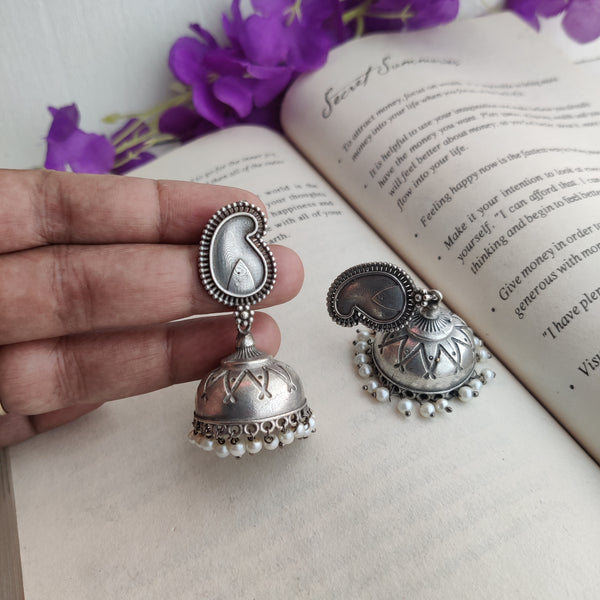 "Jhanvi" Silver Look Alike Oxidized Earrings