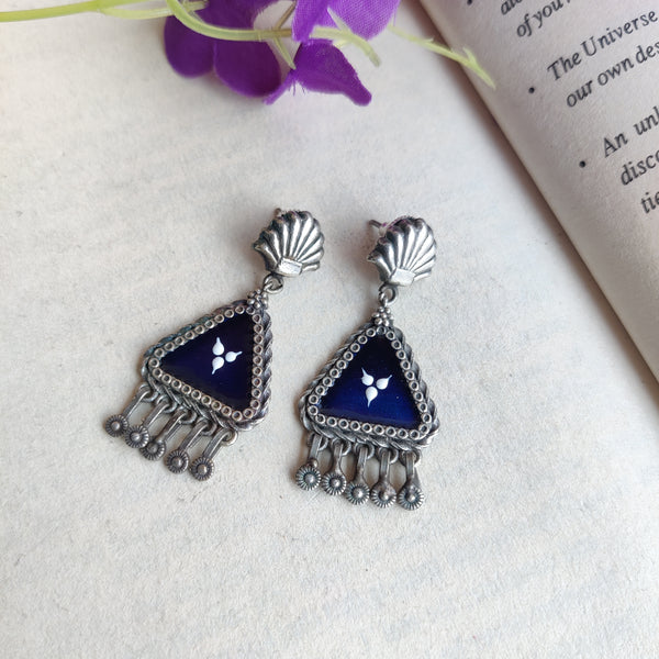 "Ananta" Silver Look Alike Painted Earrings