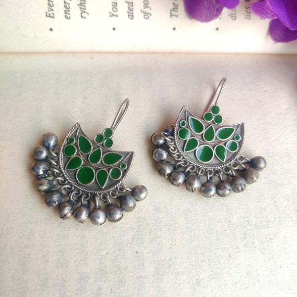 "Ina" Silver Look Alike Oxidized Earrings