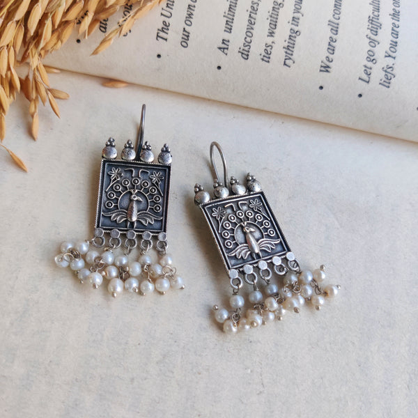 "Tamanna" Silver Look Alike Oxidized Earrings