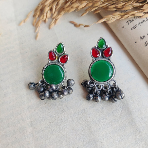 "Yukta" Silver Look Alike Oxidized Earrings