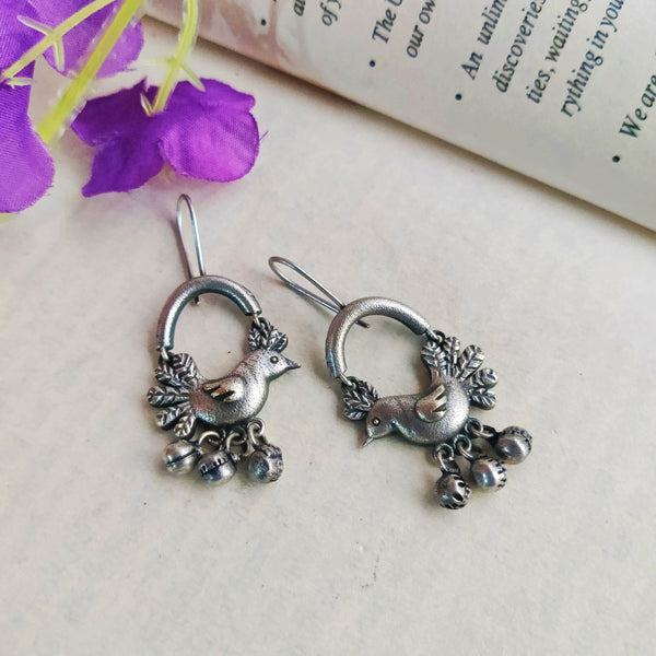 "Simran" Silver Look Alike Oxidized Earrings