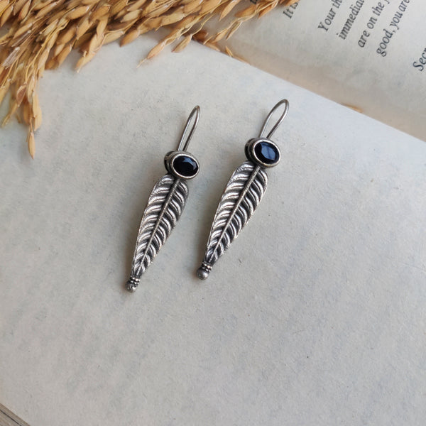 "Rimpa" Silver Look Alike Oxidized Earrings