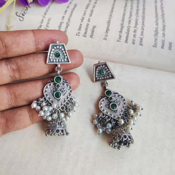 "Kavi" Silver Look Alike Oxidised Earring