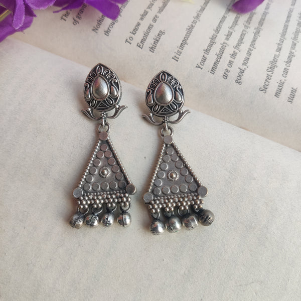 "Vayu" Silver Look Alike Oxidised Earring