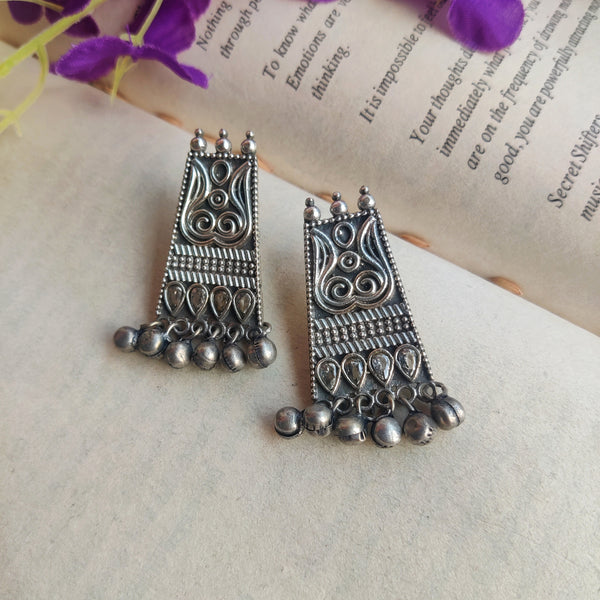 "Sanvi" Silver Look Alike Oxidized Earrings