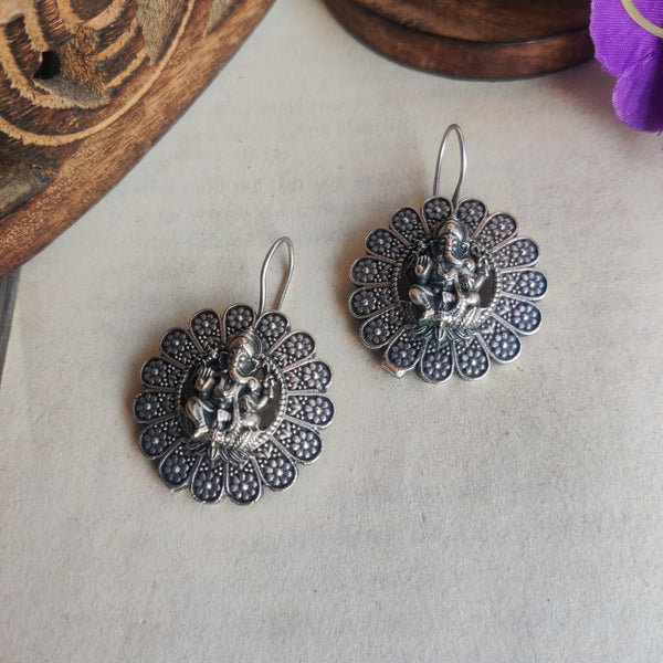 "Charmi" Silver Look Alike Oxidized Earrings