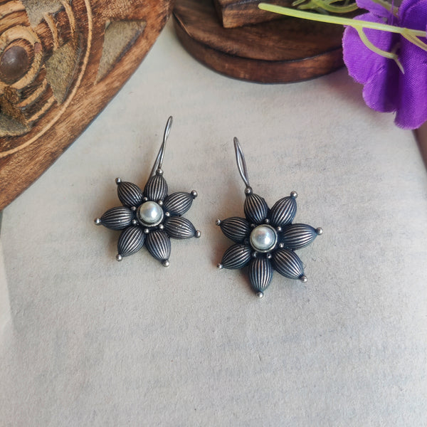 "Mercy" Oxidized Silver lookalike hook earrings