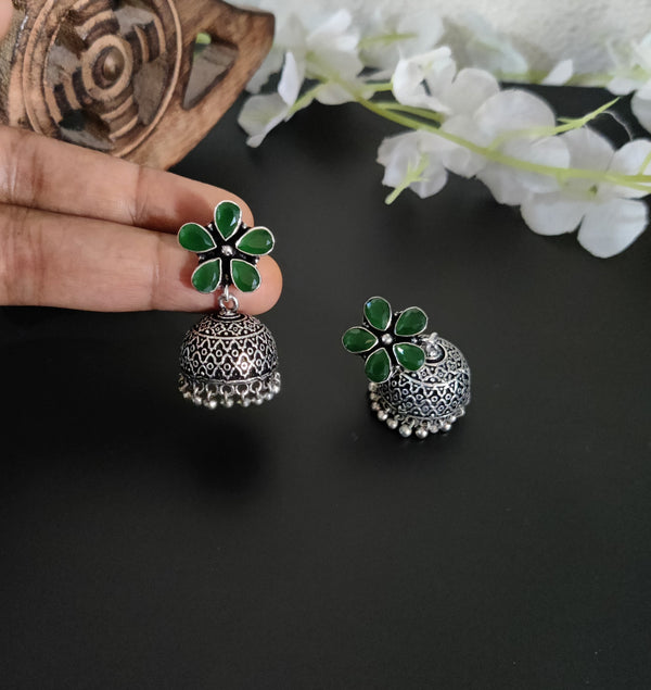 "Jassi"Silver look alike Oxidised Earring