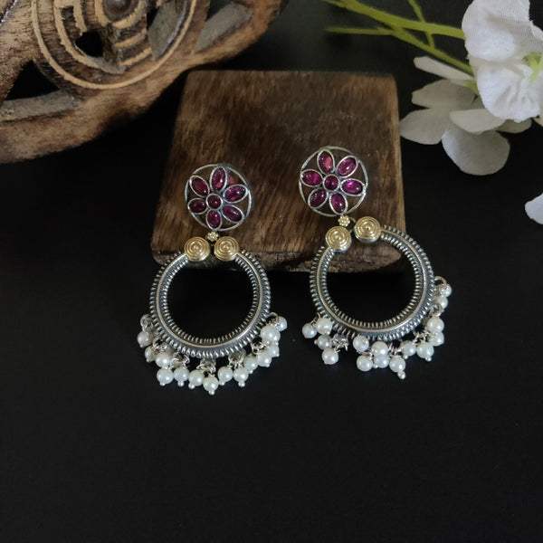 "Bhuvi" Silver Look Alike Dual tone Earrings